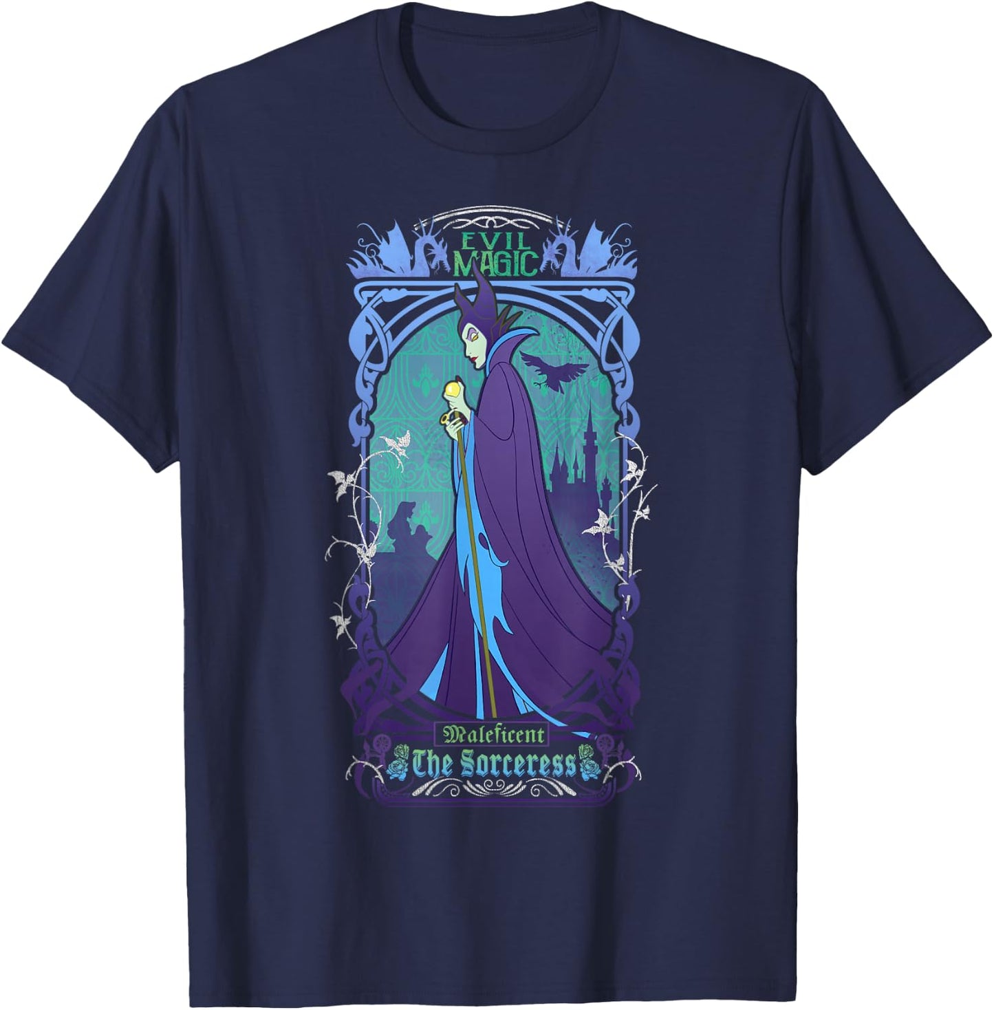 Disney Maleficent The Sorceress Deep Purple Graphic T-Shirt - T-Shirt | Navy