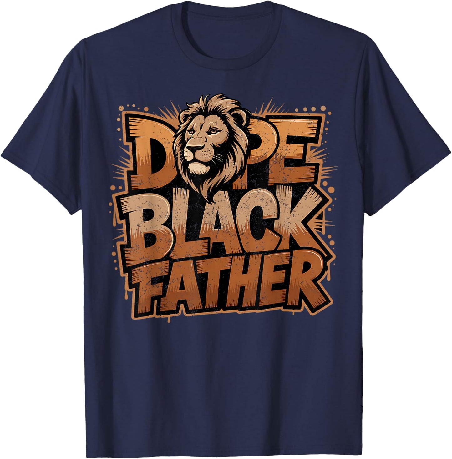 Fathers Day Dope Black Father African American Pride Dad Men T-Shirt - T-Shirt | Navy