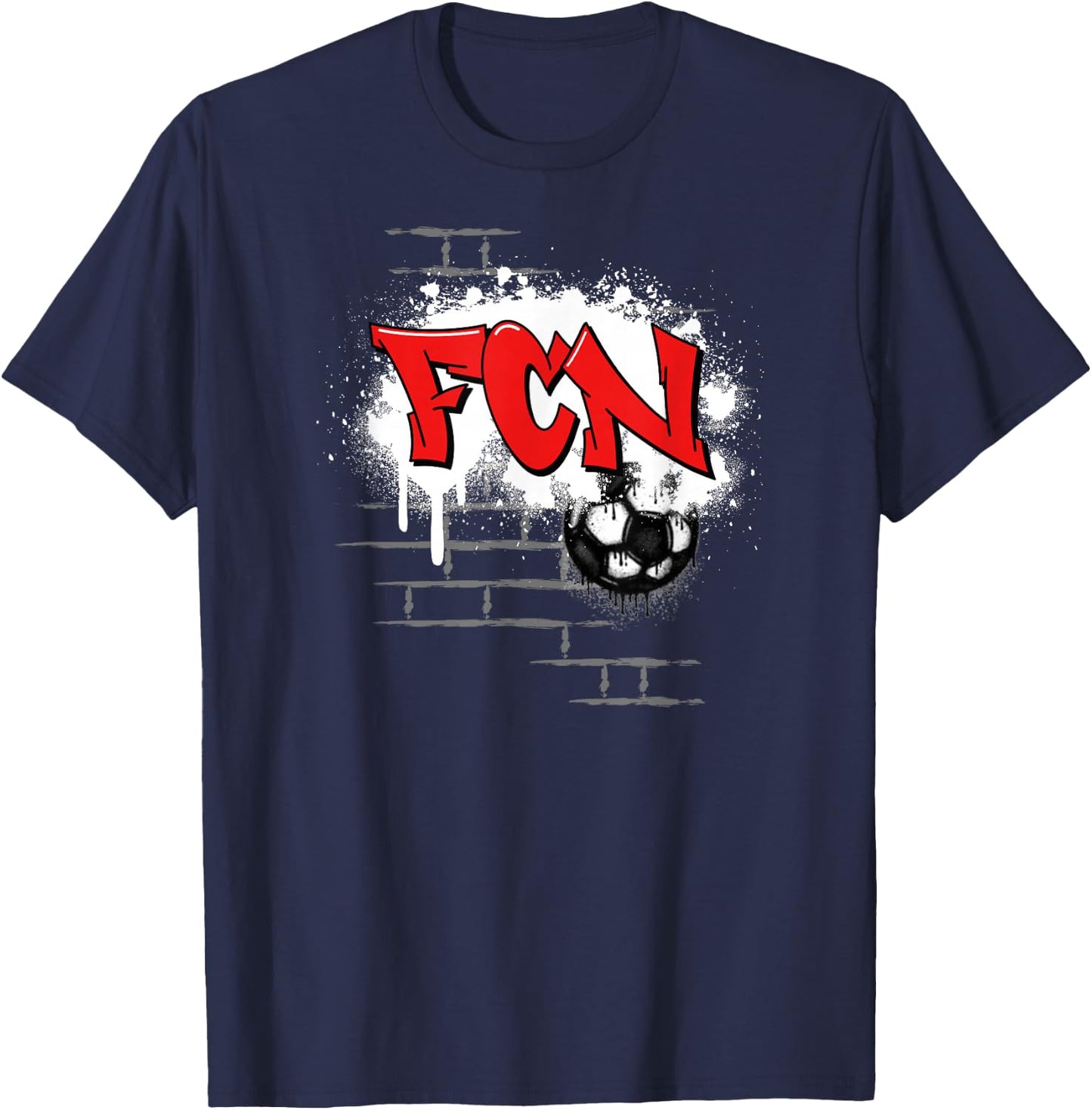 Nuremberg Football Clubberer Fan Franken Stadium Red White , black T-Shirt - T-Shirt | Navy