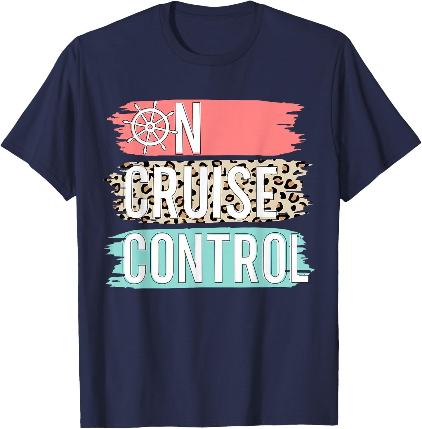 Control On Cruise Leopard Funny Summer Vacation Family Women T-Shirt - T-Shirt | Navy
