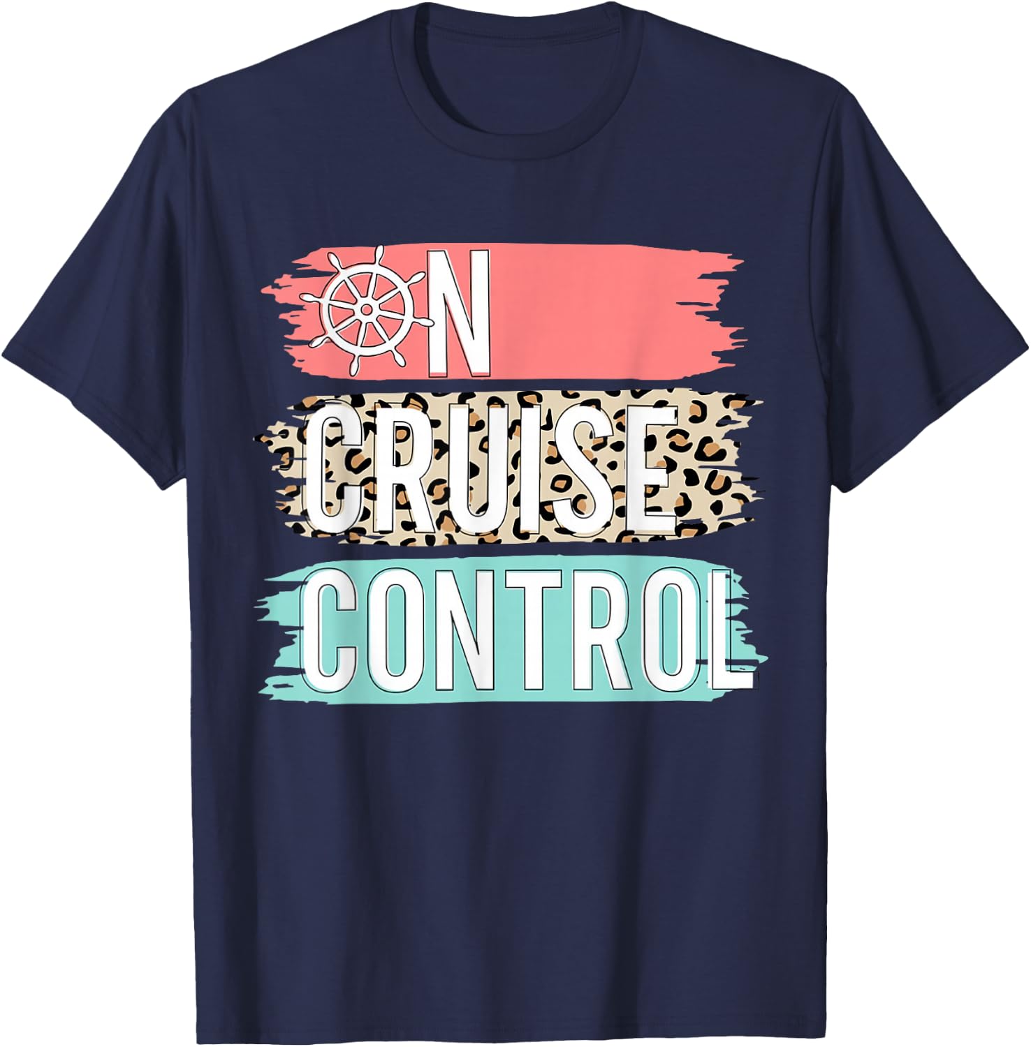 Control On Cruise Leopard Funny Summer Vacation Family Women T-Shirt - T-Shirt | Navy