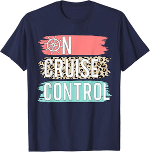 Control On Cruise Leopard Funny Summer Vacation Family Women T-Shirt - T-Shirt | Navy