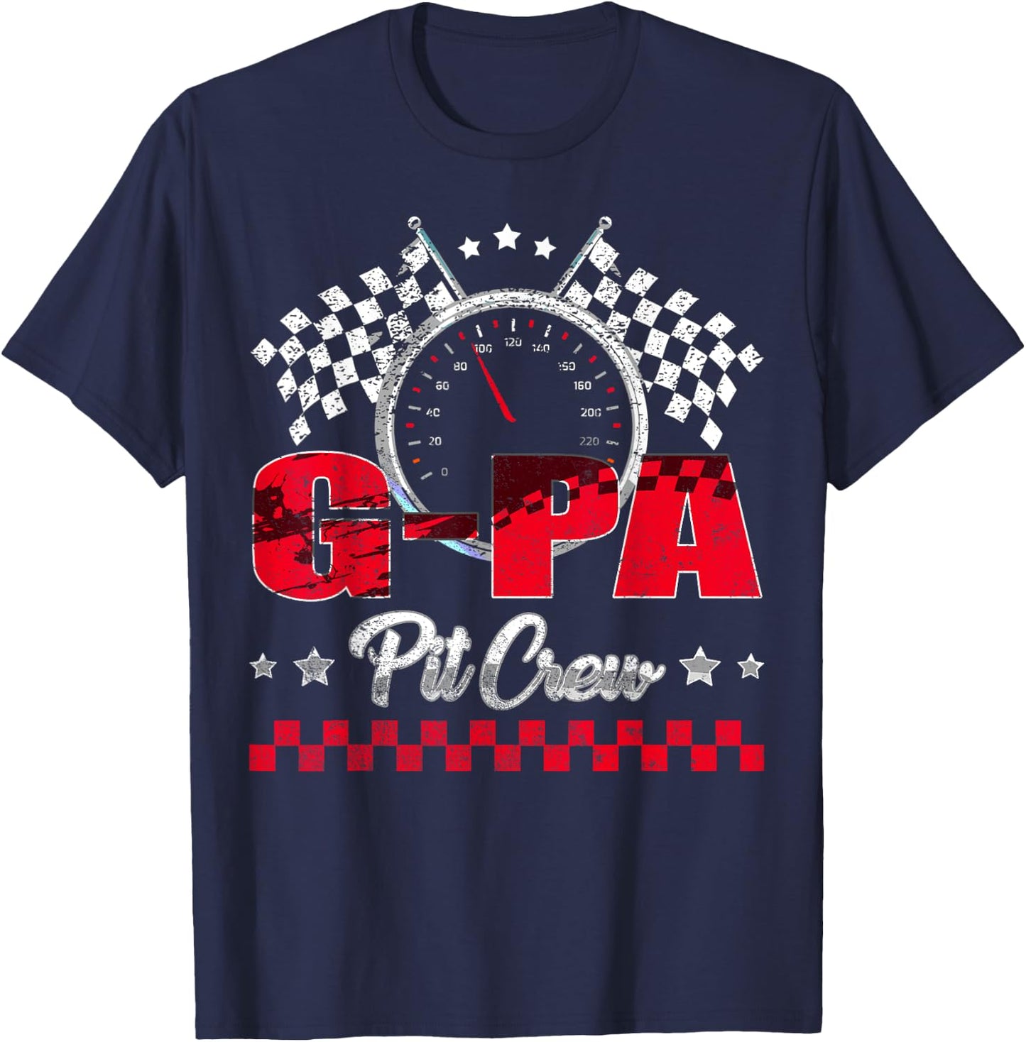 Race Car Birthday Party Racing Family G-pa Pit Crew T-Shirt - T-Shirt | Navy