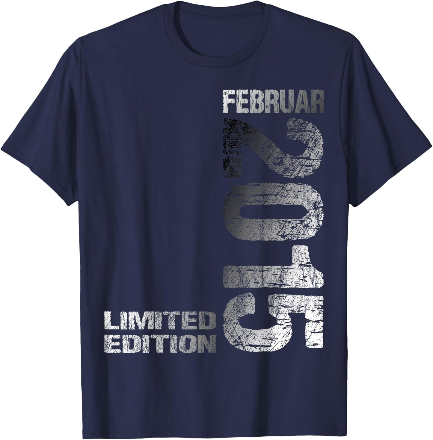 February 2015 Boy Girl 10th Birthday Limited Edition , black T-Shirt - T-Shirt | Navy