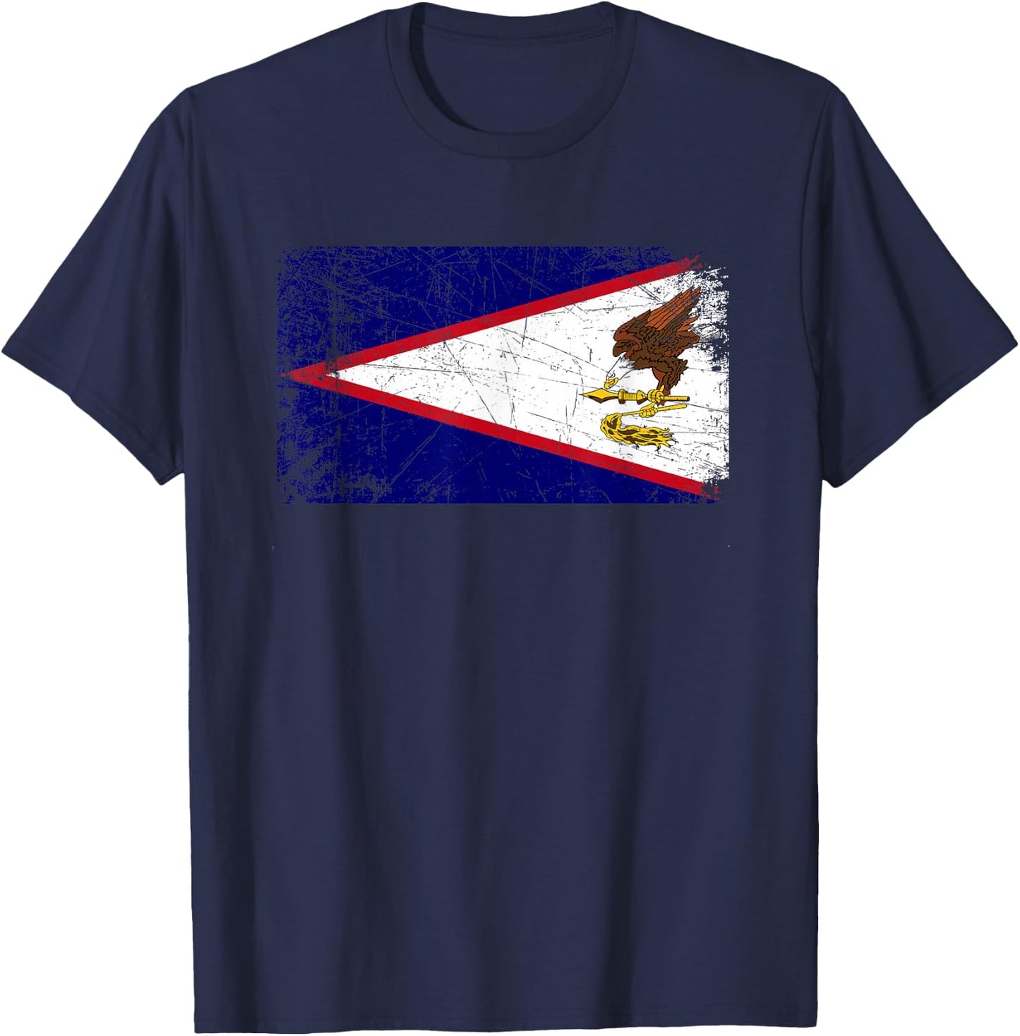 Vintage Made In AMERICAN SAMOA SAMOAN Flag Gift T-Shirt - T-Shirt | Navy