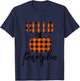 Kids Hello Pumpkin Plaid Toddler Girls Pumpkin Patch T-Shirt - T-Shirt | Navy