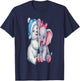 Ours caline éléphant , Black, S T-Shirt - T-Shirt | Navy