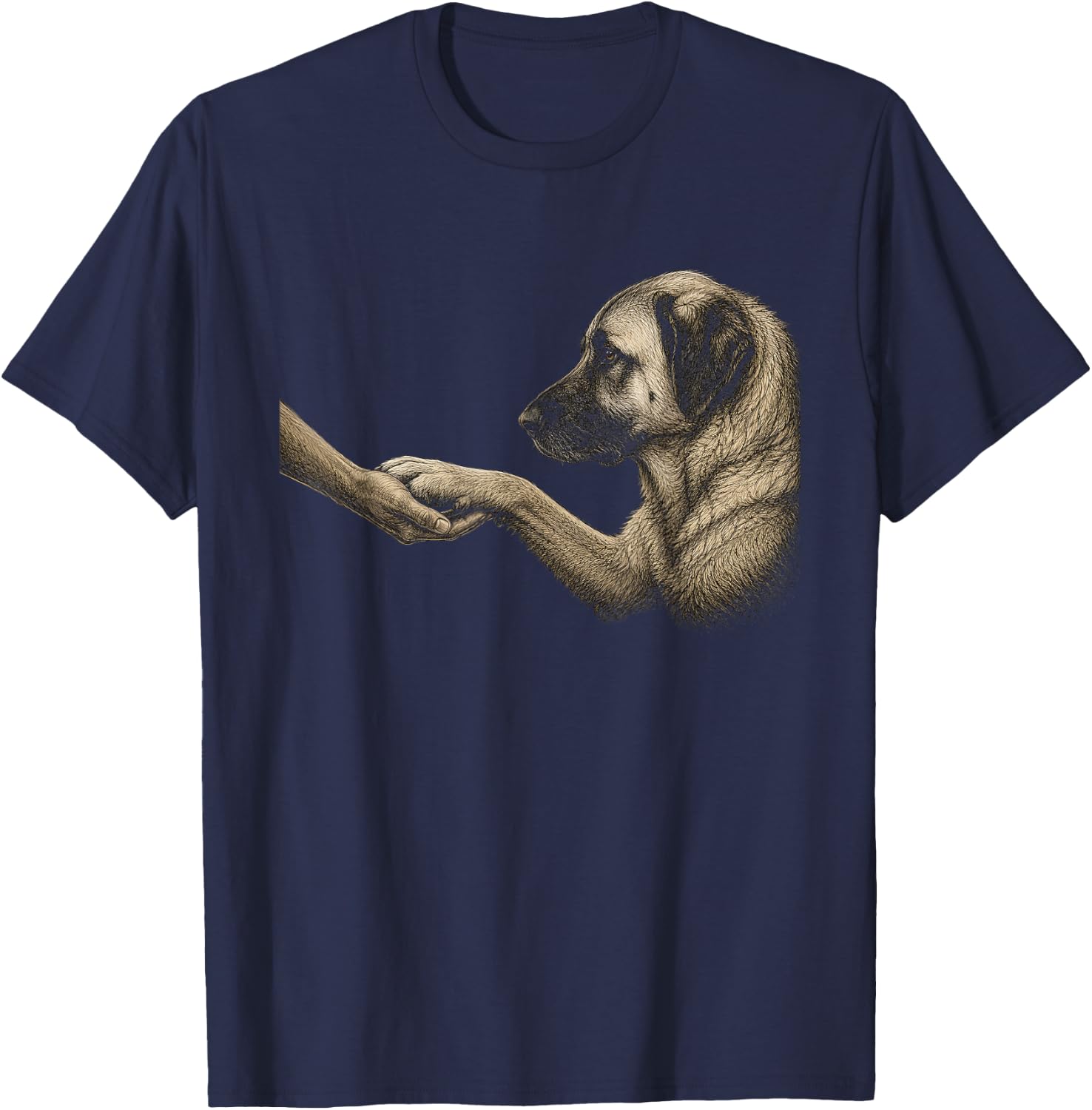 Anatolian Shepherd Dog Lover Paw Artwork Design T-Shirt - T-Shirt | Navy