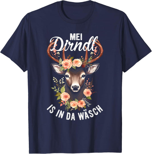 Mei Dirndl is In Da Wäsch Oktoberfest Costume Women's T-Shirt - T-Shirt | Navy