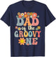 Retro Dad of Groovy One Matching Family 1st Birthday Party T-Shirt - T-Shirt | Navy