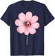 Cute Ladybug Pink Cosmos Flower Watercolor Spring Aesthetic T-Shirt - T-Shirt | Navy