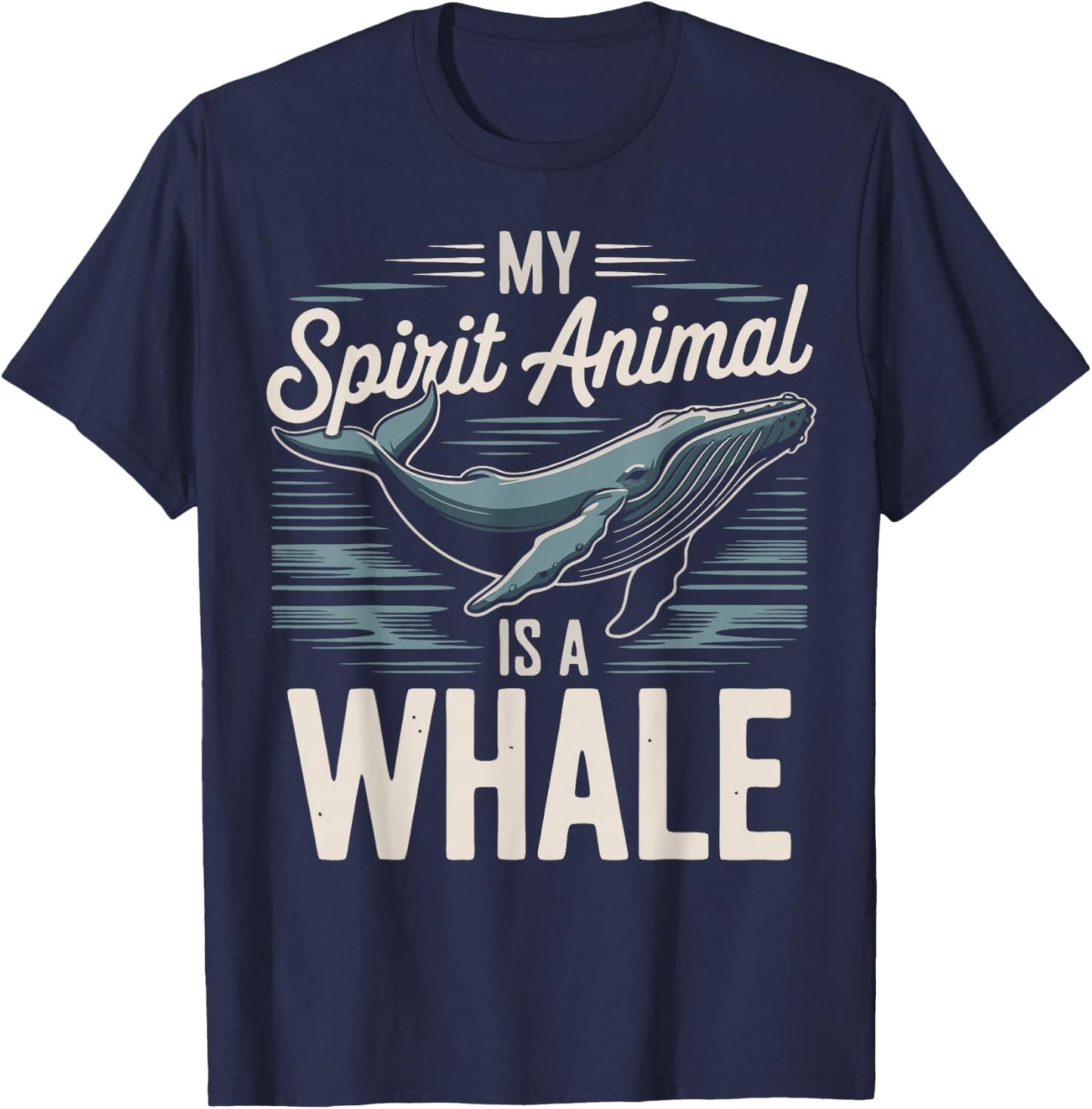 Whale Lover Spirit Animal Whale T-Shirt - T-Shirt | Navy