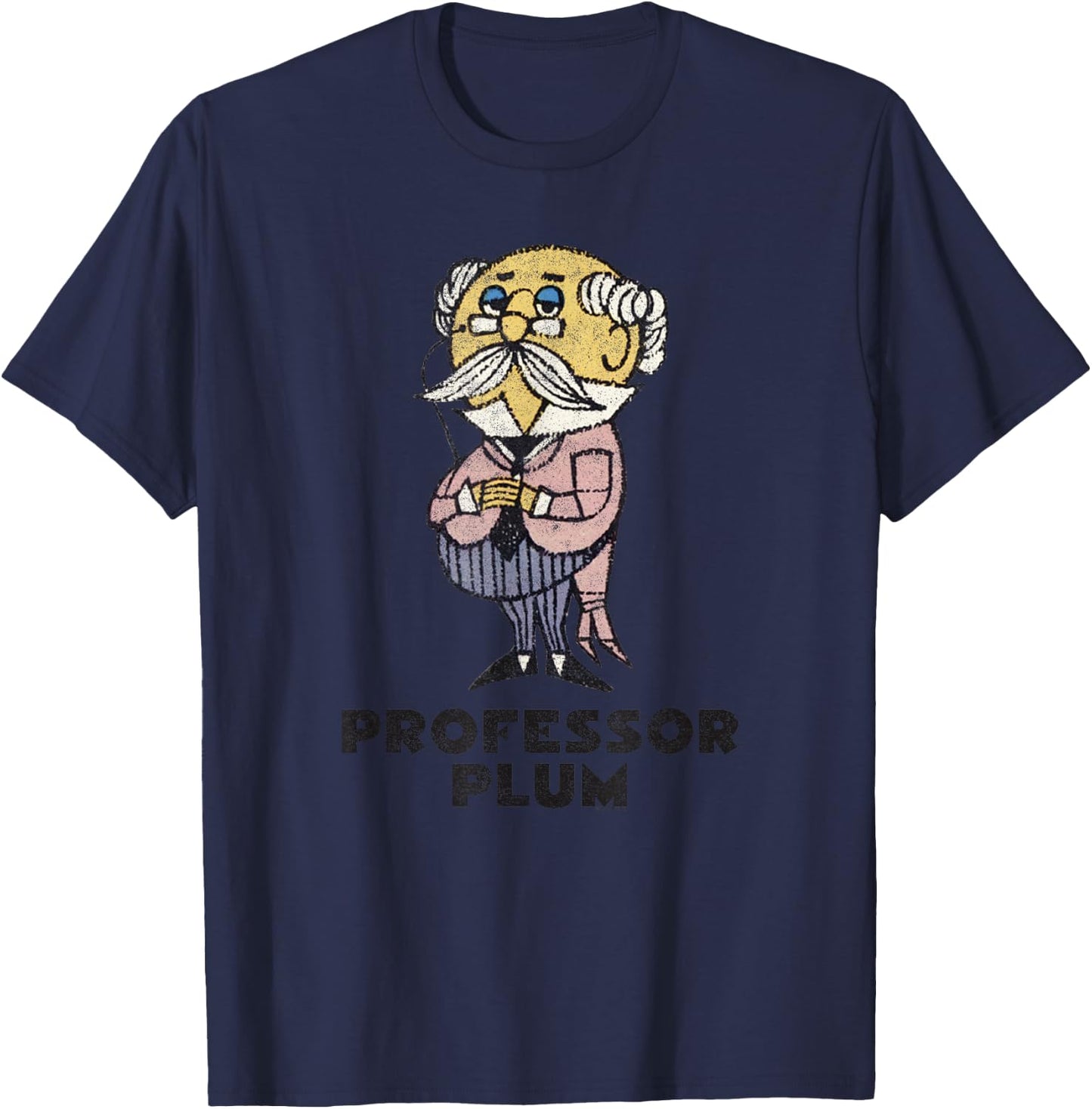 Clue Professor Plum Retro Poster T-Shirt - T-Shirt | Navy