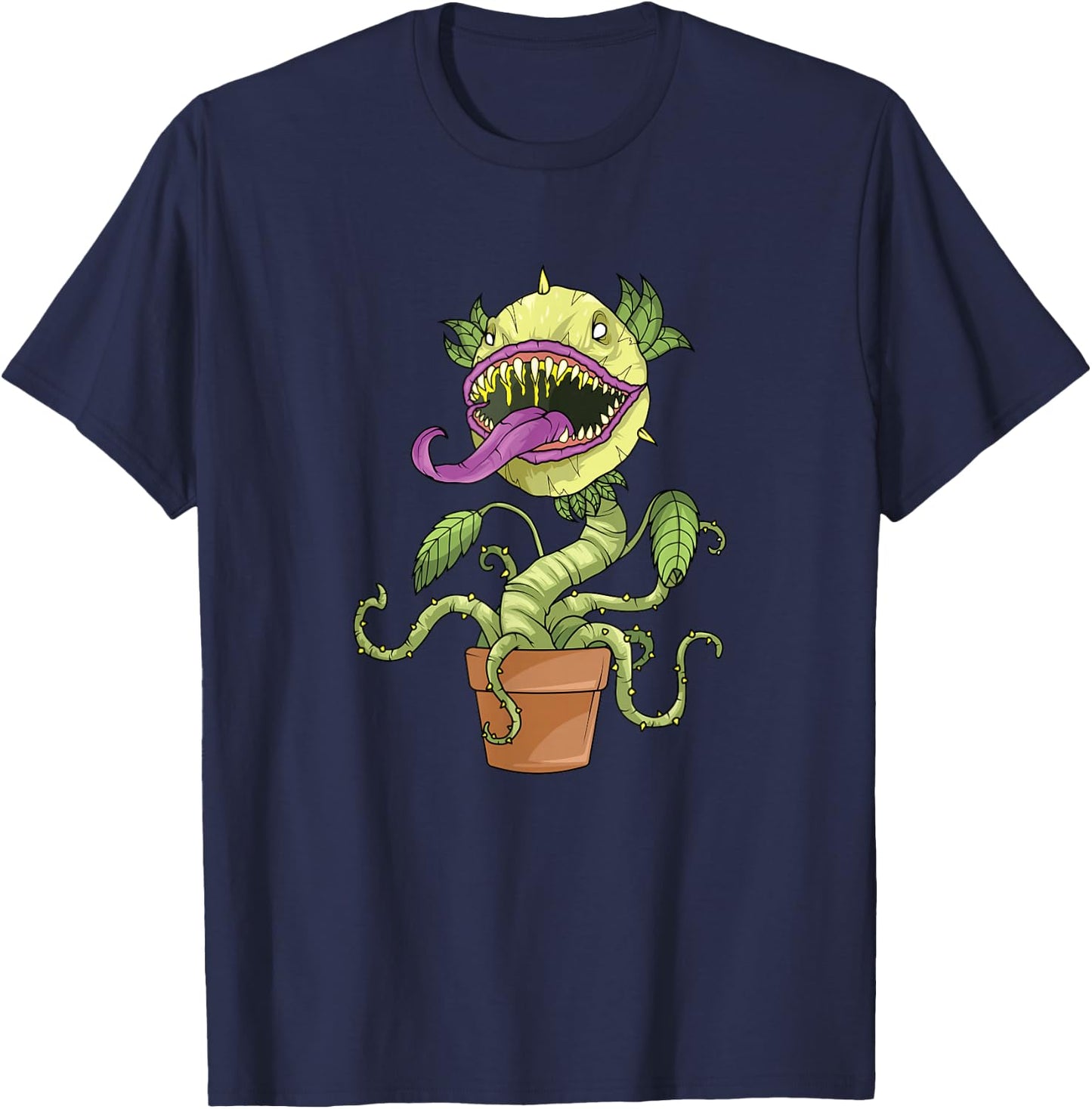 Venus Fly Trap Costume Carnivorous Plant Monster , black, s T-Shirt - T-Shirt | Navy