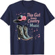 This Girl Loves Country Music Texas Boot Cowgirl Music Lover , Black, S T-Shirt - T-Shirt | Navy