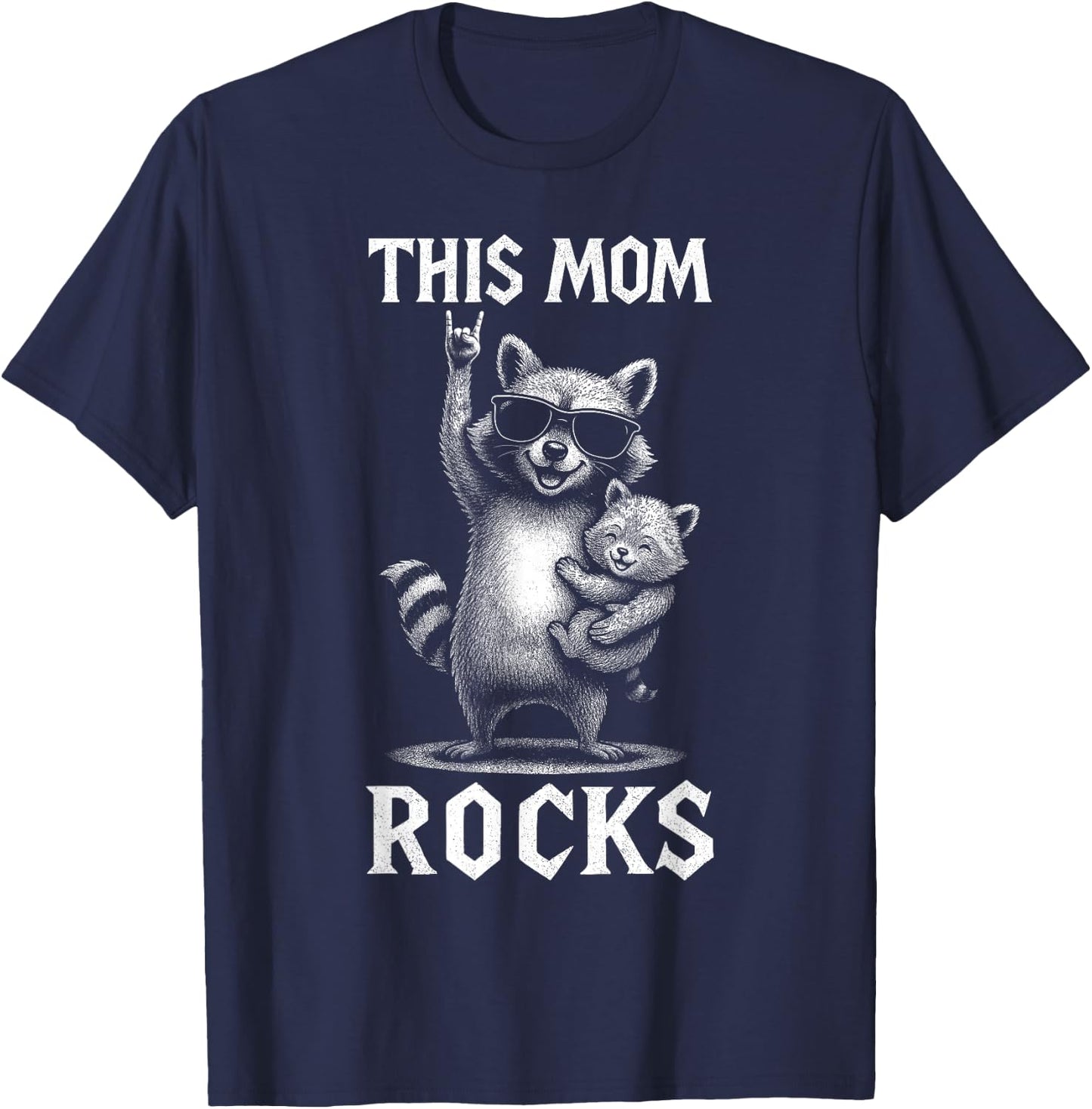 Mother's Day Gifts Raccoon Novelty Funny Mother's Day T-Shirt - T-Shirt | Navy