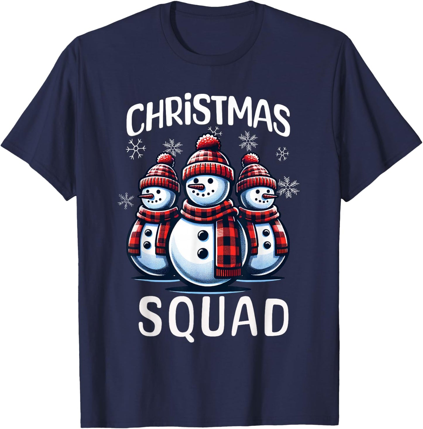 Snowman Family Group Matching Christmas Squad T-Shirt - T-Shirt | Navy