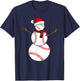 Funny Christmas Baseball Balls Santa Snowman T-Shirt - T-Shirt | Navy