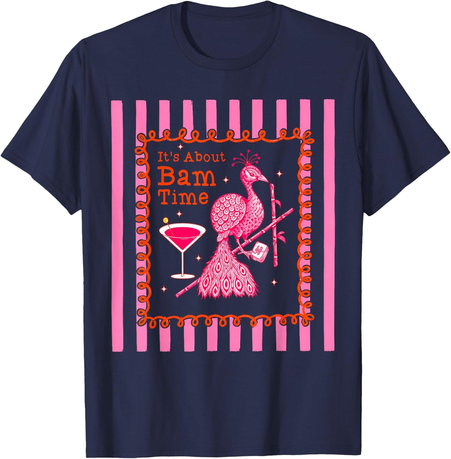 It's About Bam Time Mahjong Player Funny Peacock Men Women T-Shirt - T-Shirt | Navy