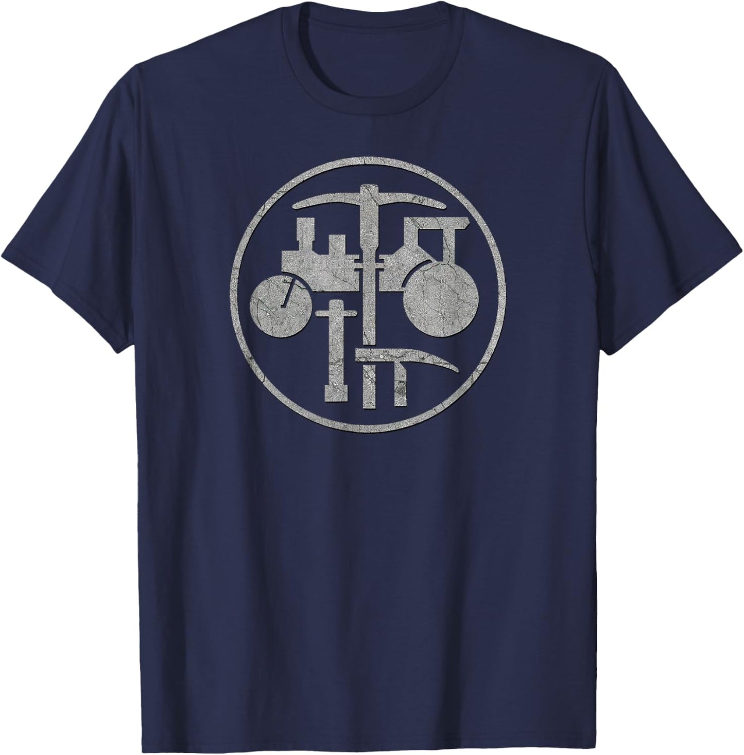 Straßenbauer Pflasterer Handwerker Zunft Logo Straßenbau T-Shirt - T-Shirt | Navy