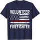 Volunteer Firefighter Men Women Funny Fireman Firewoman Dad T-Shirt - T-Shirt | Navy