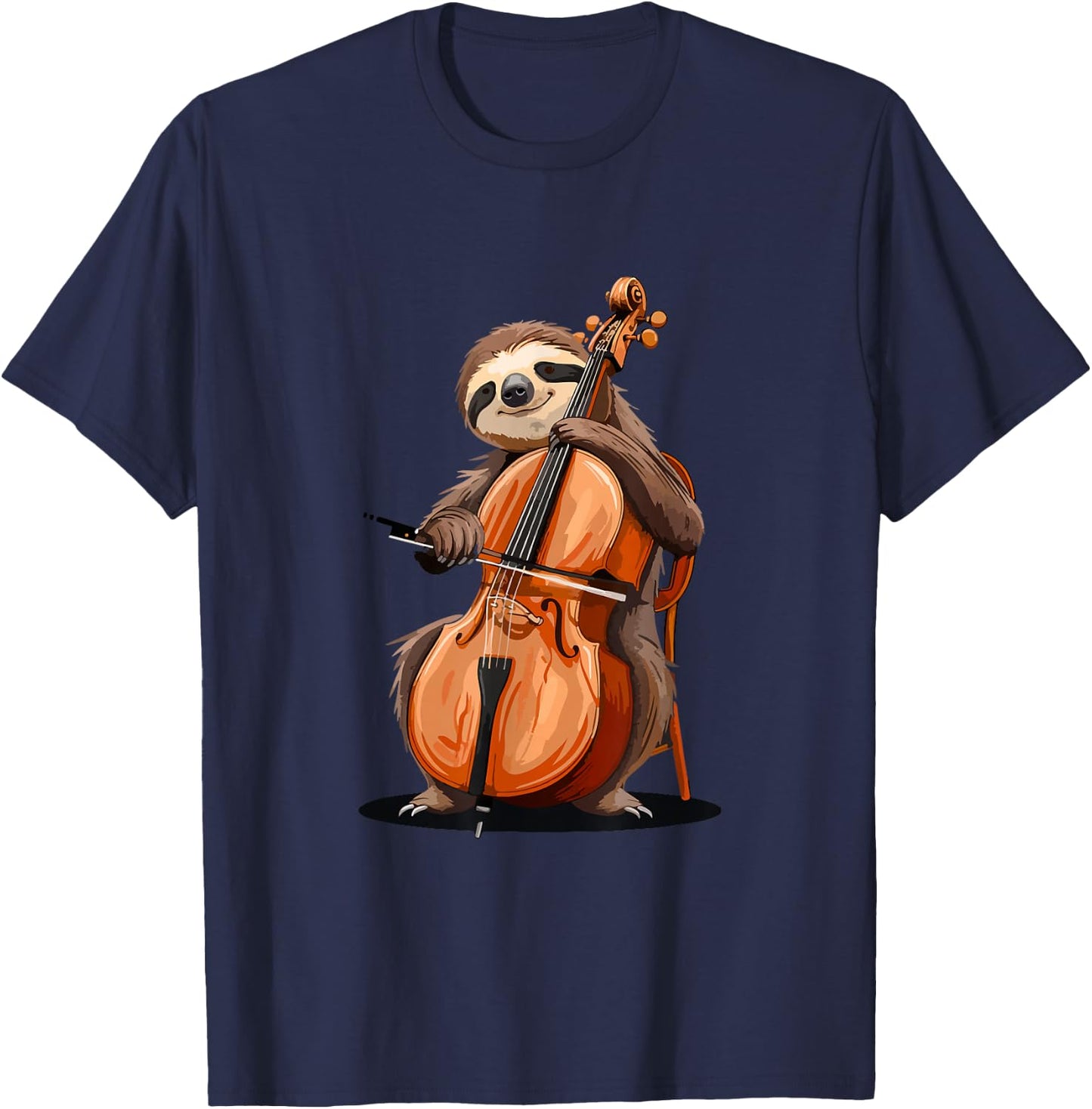 Sloth Playing Cello T-Shirt - T-Shirt | Navy