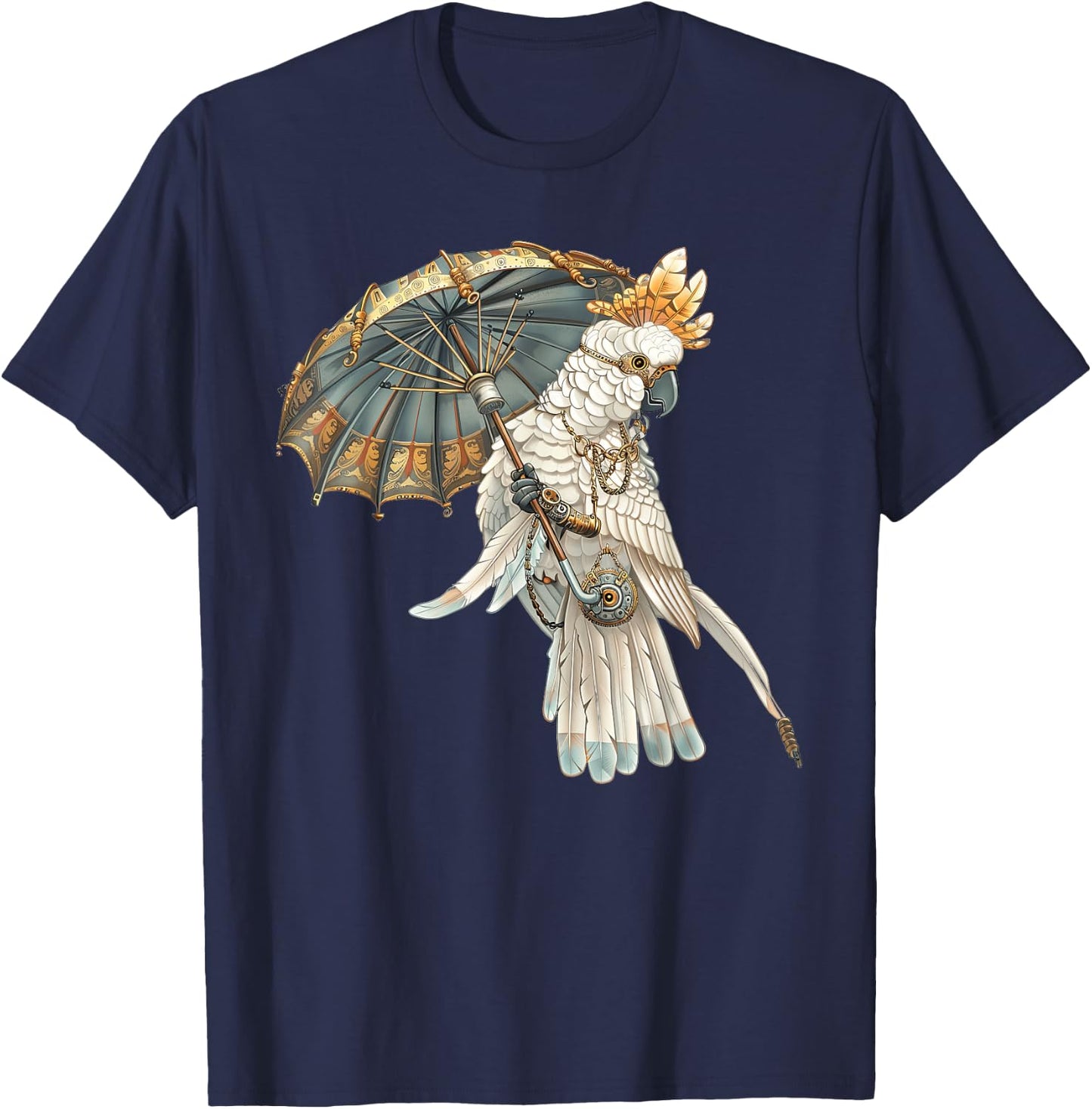 Umbrella Cockatoo Steampunk T-Shirt - T-Shirt | Navy