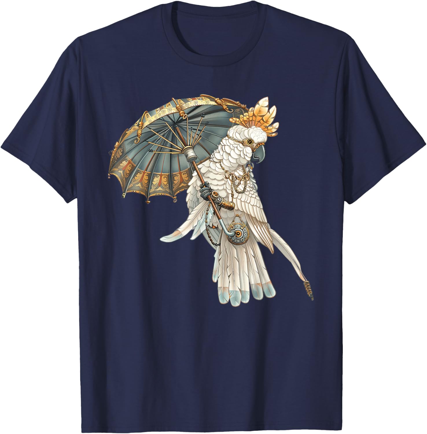 Umbrella Cockatoo Steampunk T-Shirt - T-Shirt | Navy