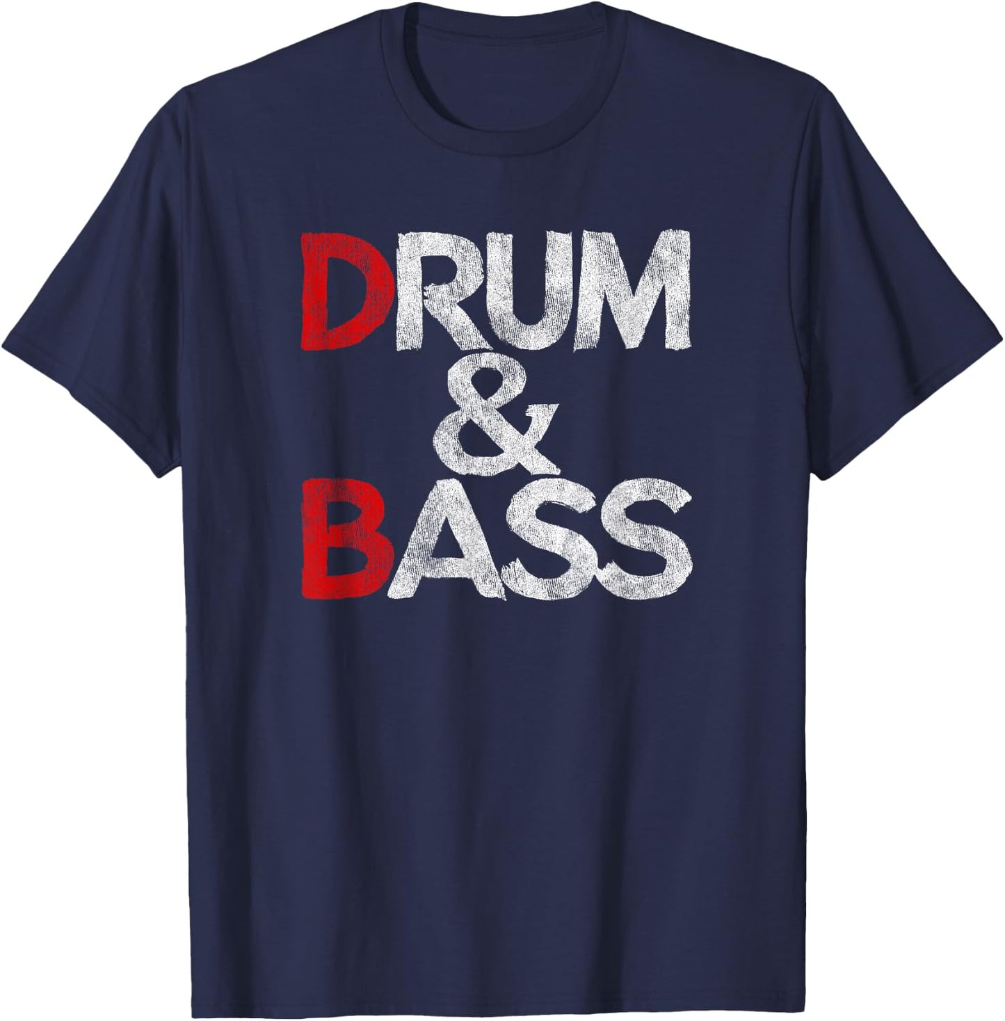 Drum And Bass Rum & Ass Funny Vintage , Black, S T-Shirt - T-Shirt | Navy