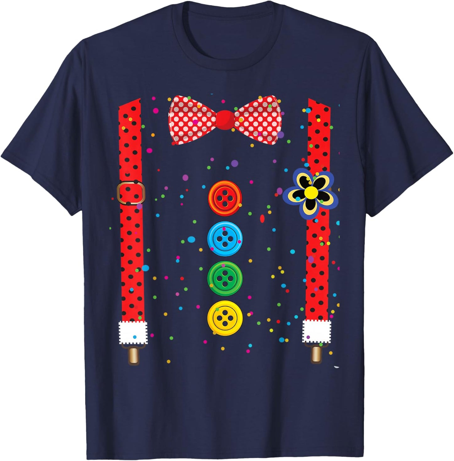 Clown Carnival Costume Clown Costume Clown Fancy Dress Confetti , black T-Shirt - T-Shirt | Navy