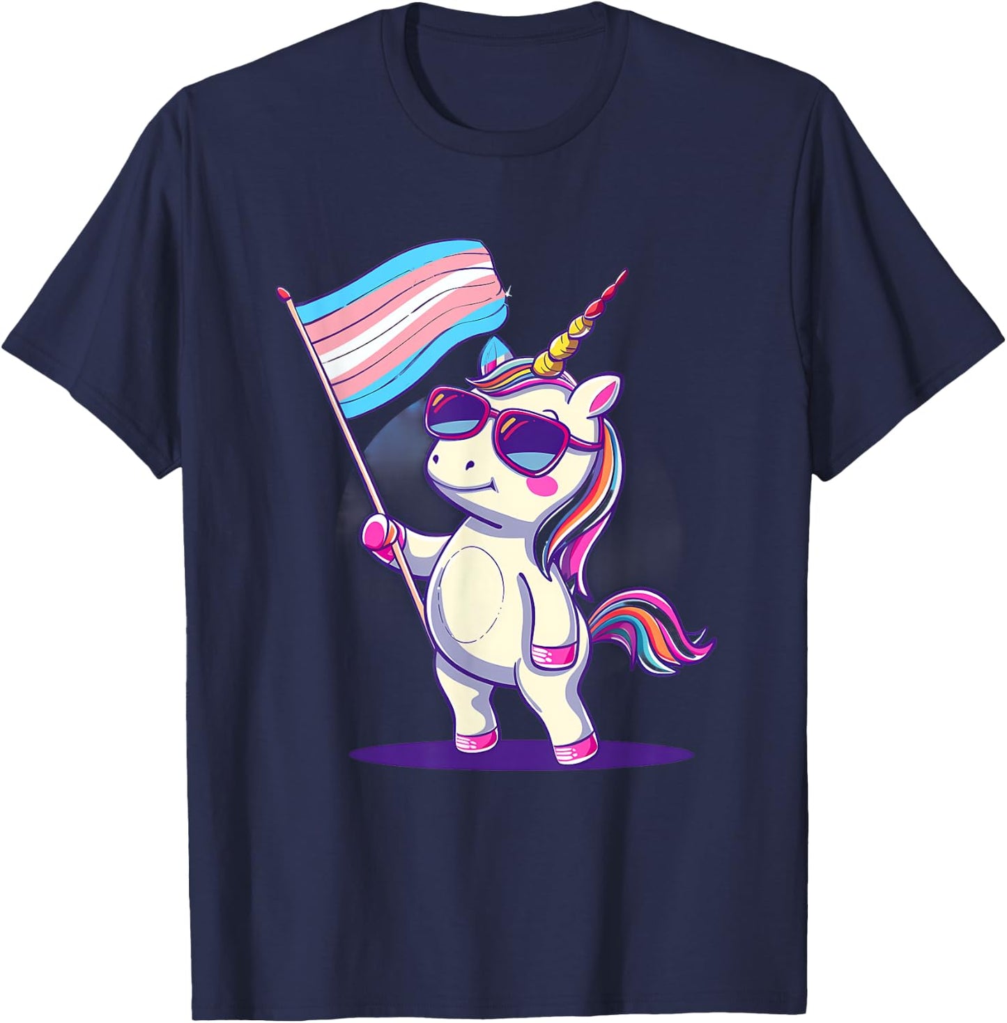 Transgender Unicorn Transsexuality LGBT Transsexual Flag T-Shirt - T-Shirt | Navy