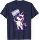 Transgender Unicorn Transsexuality LGBT Transsexual Flag T-Shirt - T-Shirt | Navy