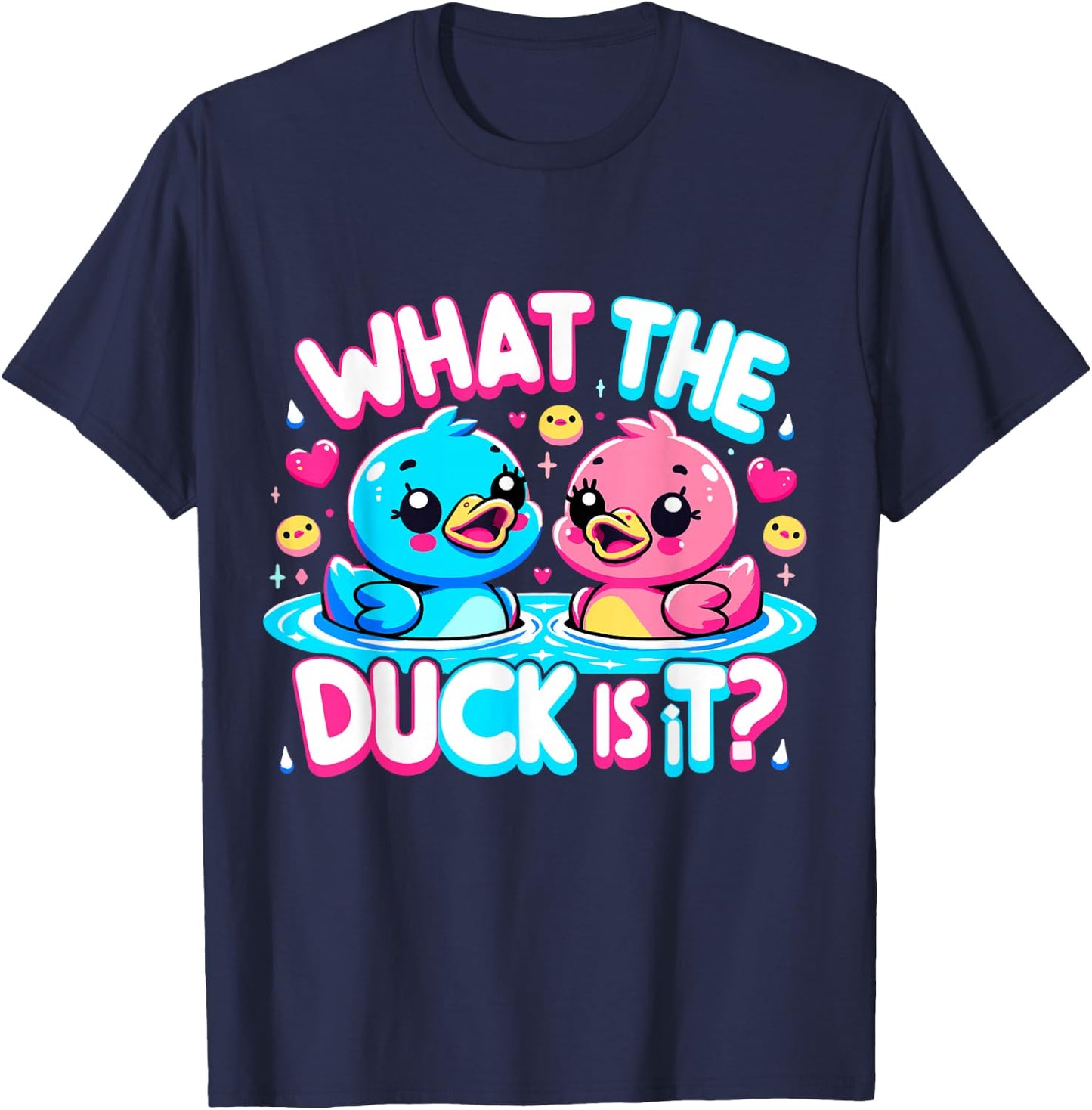 What the Duck is it? Baby Gender Reveal Party T-Shirt - T-Shirt | Navy