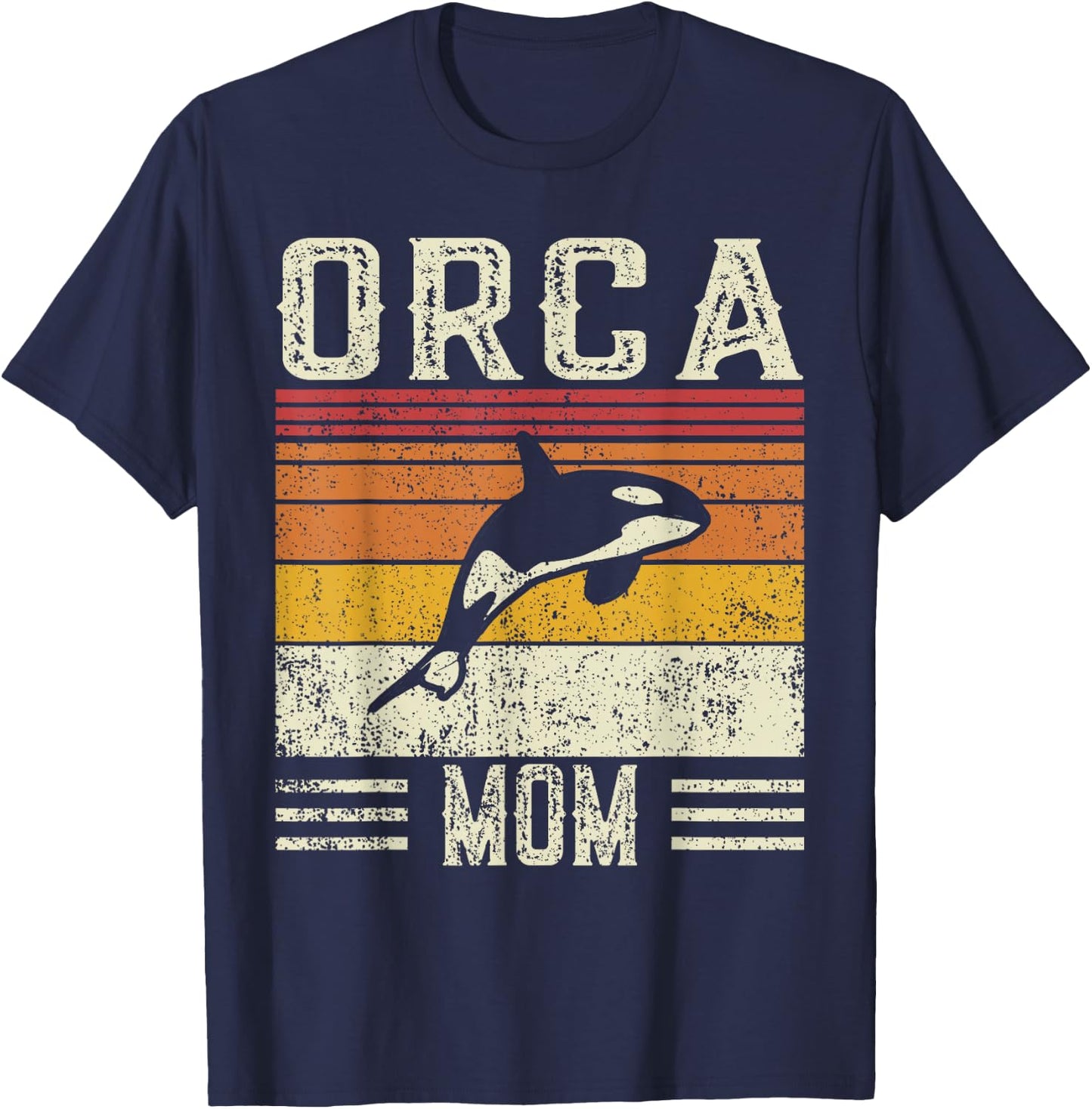 Best Orca Mom Women - Vintage Orca T-Shirt - T-Shirt | Navy