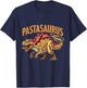 Spaghetti Pasta Dinosaur T-Rex Italian Food Pasta Noodles T-Shirt - T-Shirt | Navy