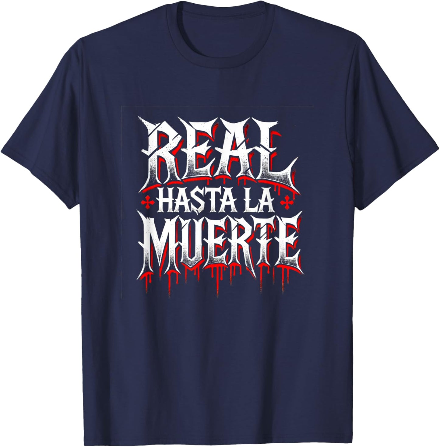 Llego El Boricua Real Hasta La Muerte - -Adults, Black, Small T-Shirt - T-Shirt | Navy