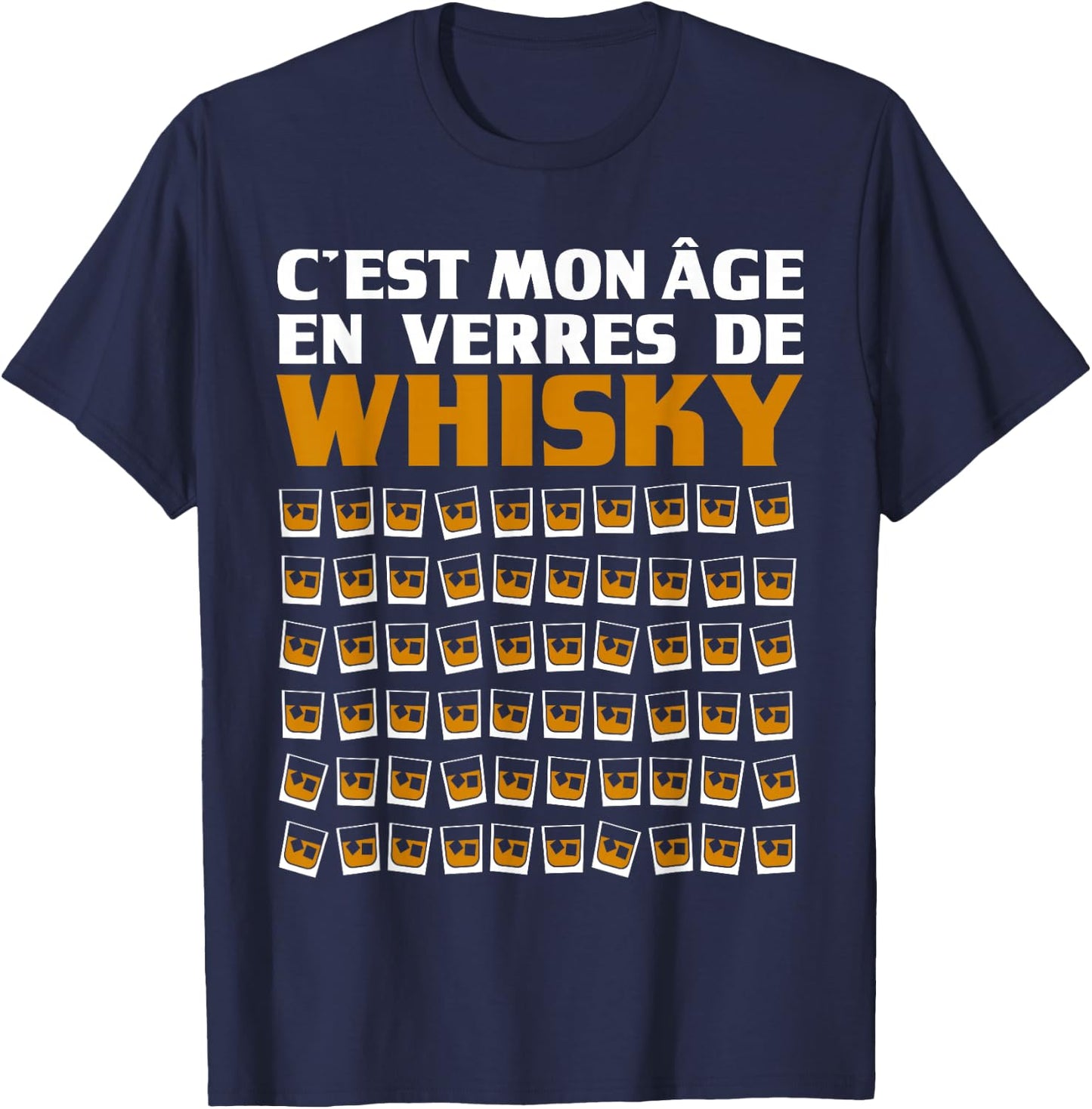 Vintage It's My Age in Glasses Whisky 60 Years Birthday T-Shirt - T-Shirt | Navy