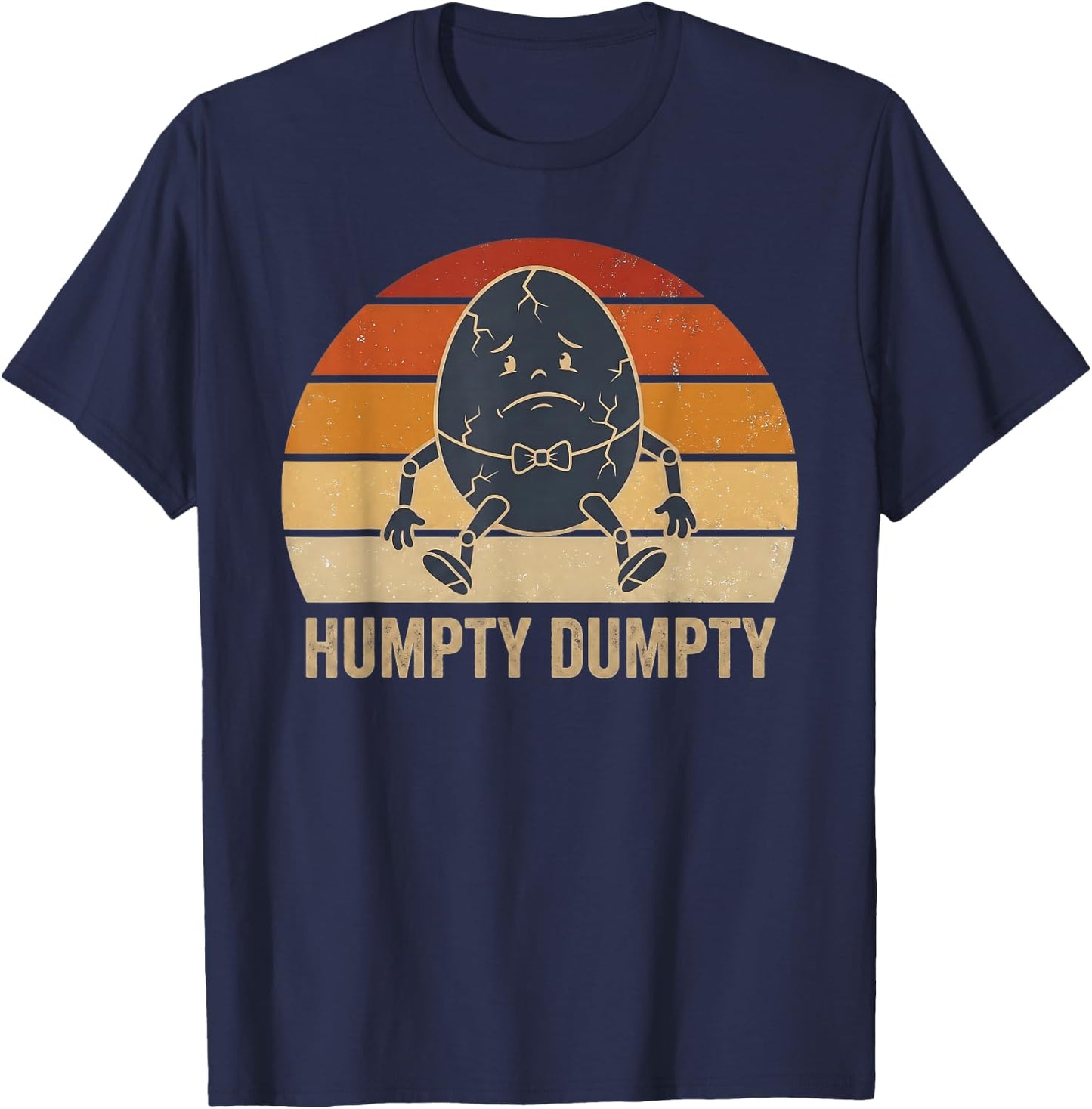 Humpty Dumpty Retro Sunset Vintage Nursery Rhyme Kids Funny T-Shirt - T-Shirt | Navy