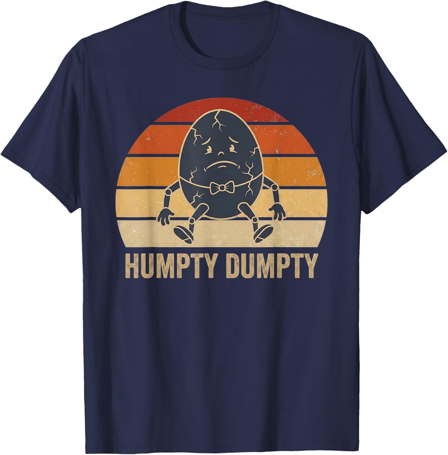 Humpty Dumpty Retro Sunset Vintage Nursery Rhyme Kids Funny T-Shirt - T-Shirt | Navy