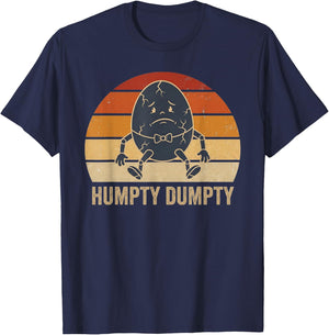 Humpty Dumpty Retro Sunset Vintage Nursery Rhyme Kids Funny T-Shirt - T-Shirt | Navy