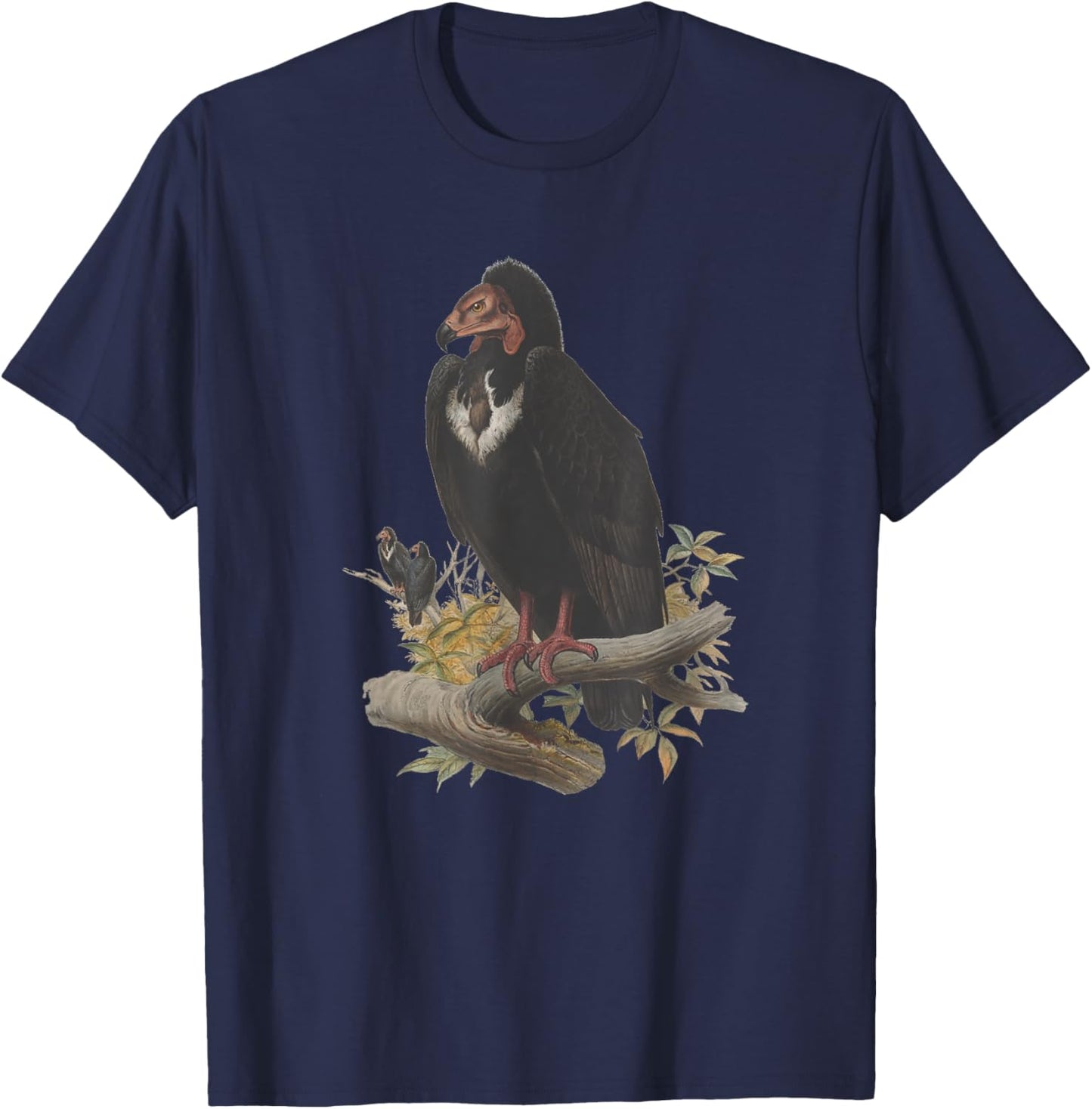 Vintage Vulture Scientific Drawing Shirt - Turkey Red-Headed T-Shirt - T-Shirt | Navy