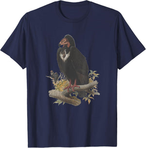 Vintage Vulture Scientific Drawing Shirt - Turkey Red-Headed T-Shirt - T-Shirt | Navy
