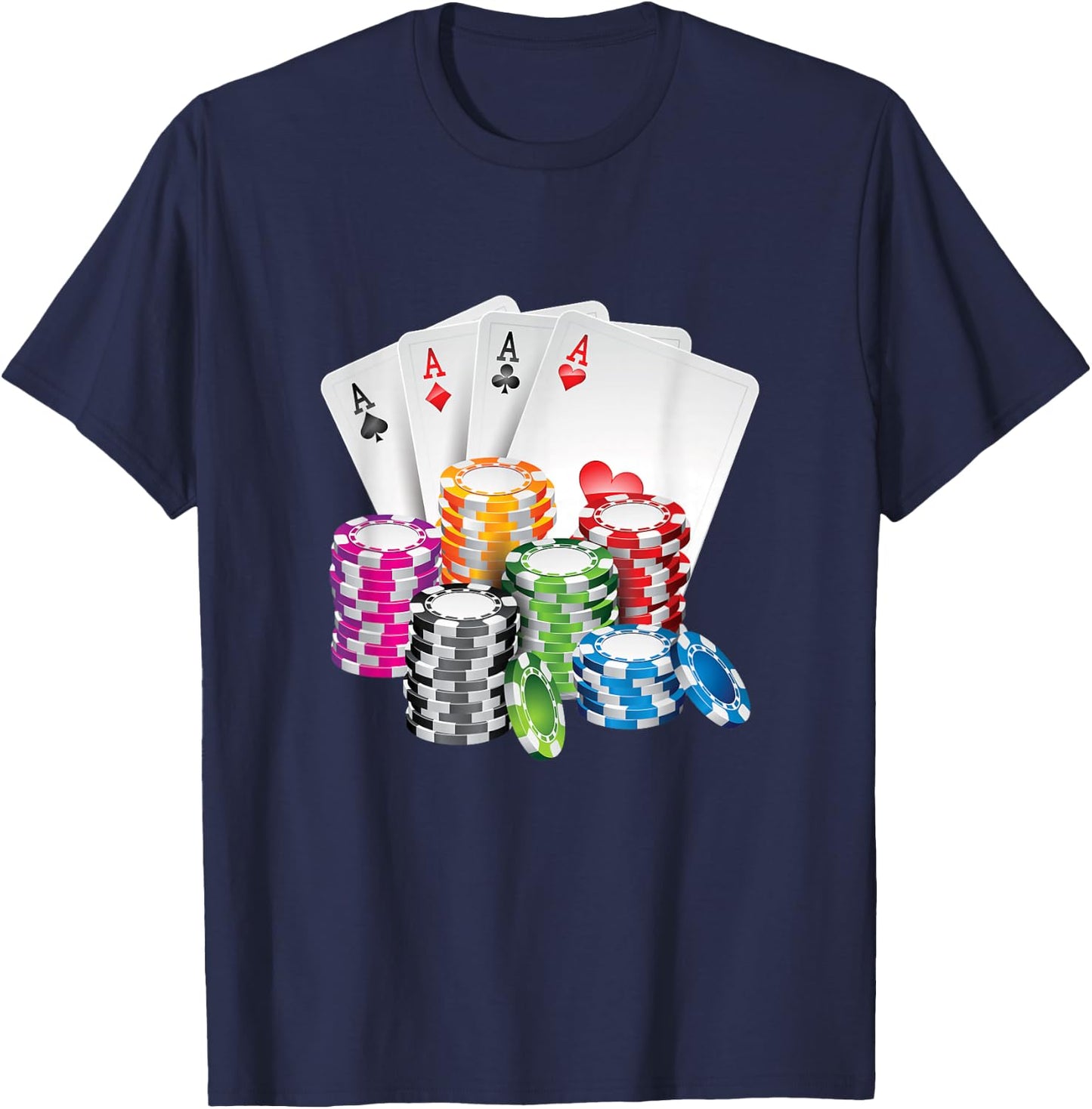 King Poker King Lady Card Casino Chip Gambling Casino T-Shirt - T-Shirt | Navy