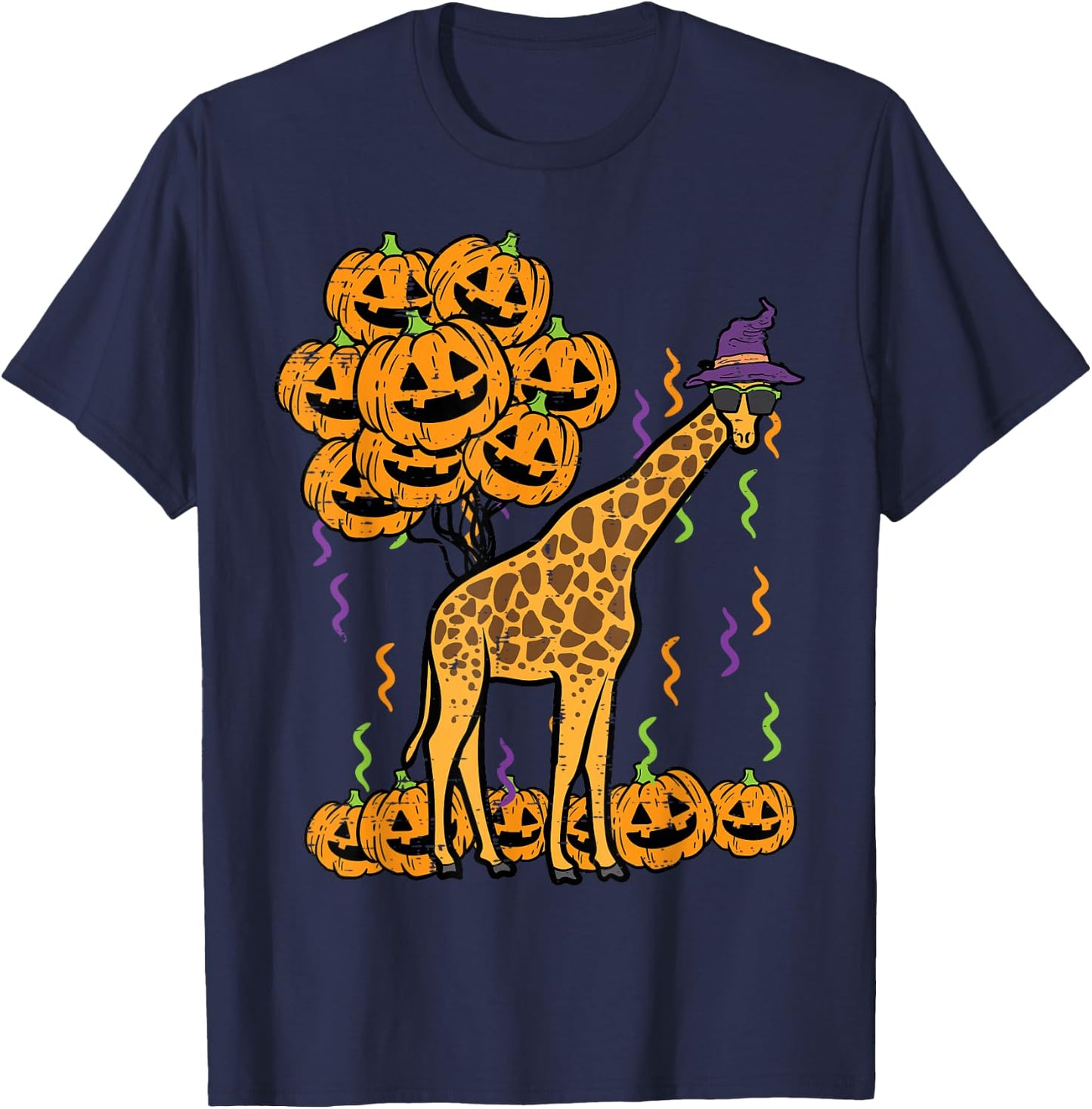 Halloween Giraffe Costume Zoo Animal Boys Girls Kids Men T-Shirt - T-Shirt | Navy
