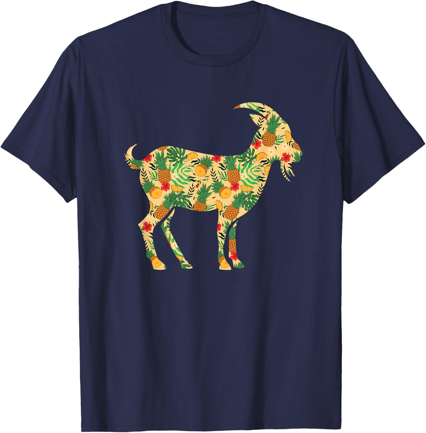 Hawaiian Goat - Pineapple Lover Farm Animal Rancher Farming T-Shirt - T-Shirt | Navy