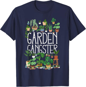 Potted Plant Garden Gangster T-Shirt - T-Shirt | Navy