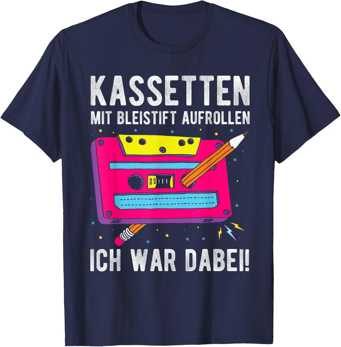 with Pencil Roll Up I Was DABEI!, black T-Shirt - T-Shirt | Navy