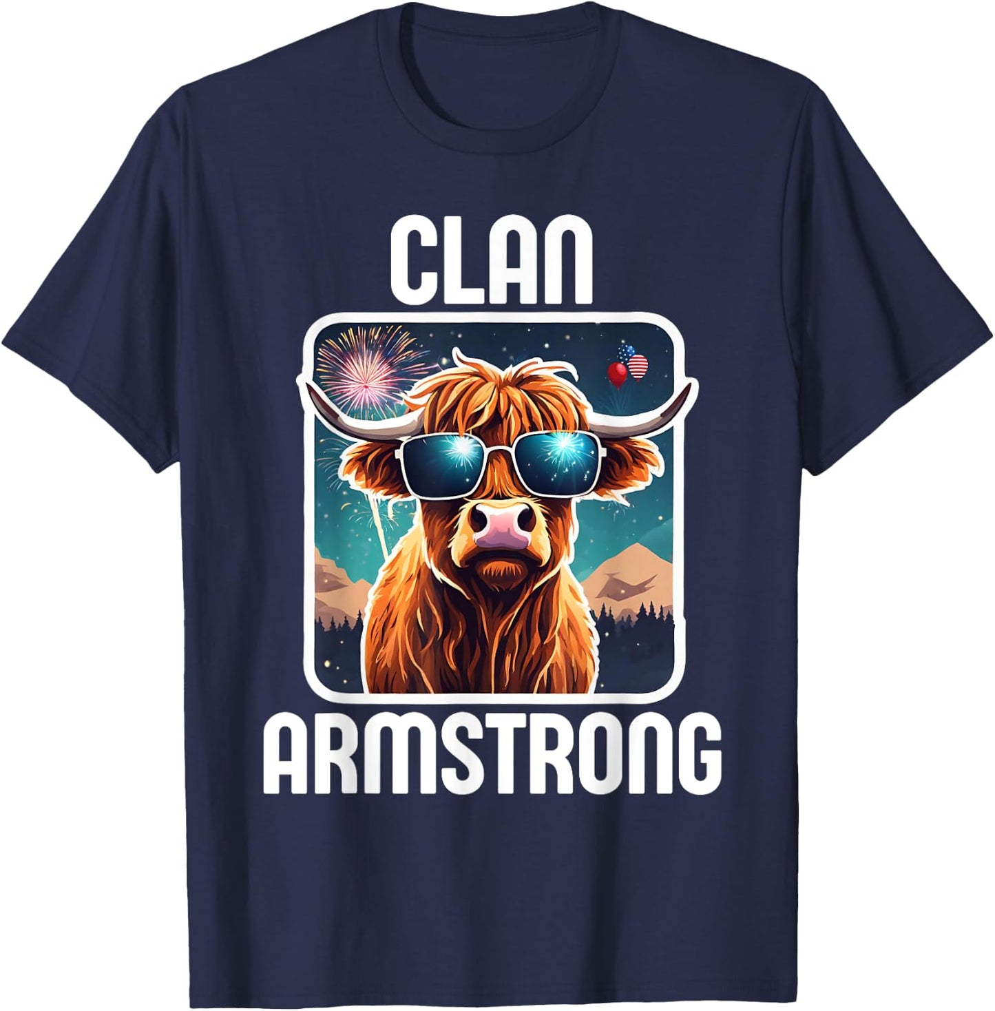 Armstrong Clan 4th July Scottish Family Name USA Party T-Shirt - T-Shirt | Navy