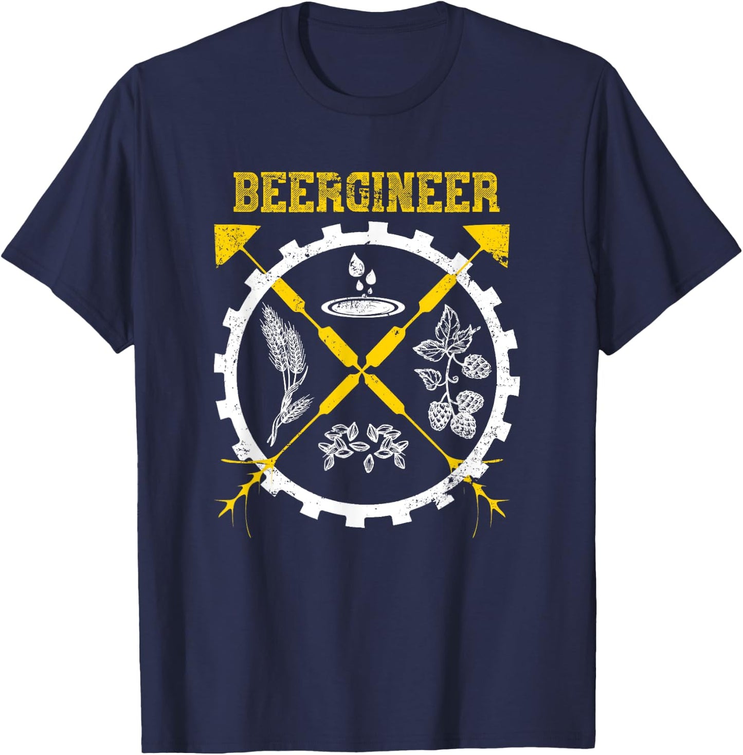 Barley Craft Beer Brewing Drinks Gift Craft Beer T-Shirt - T-Shirt | Navy