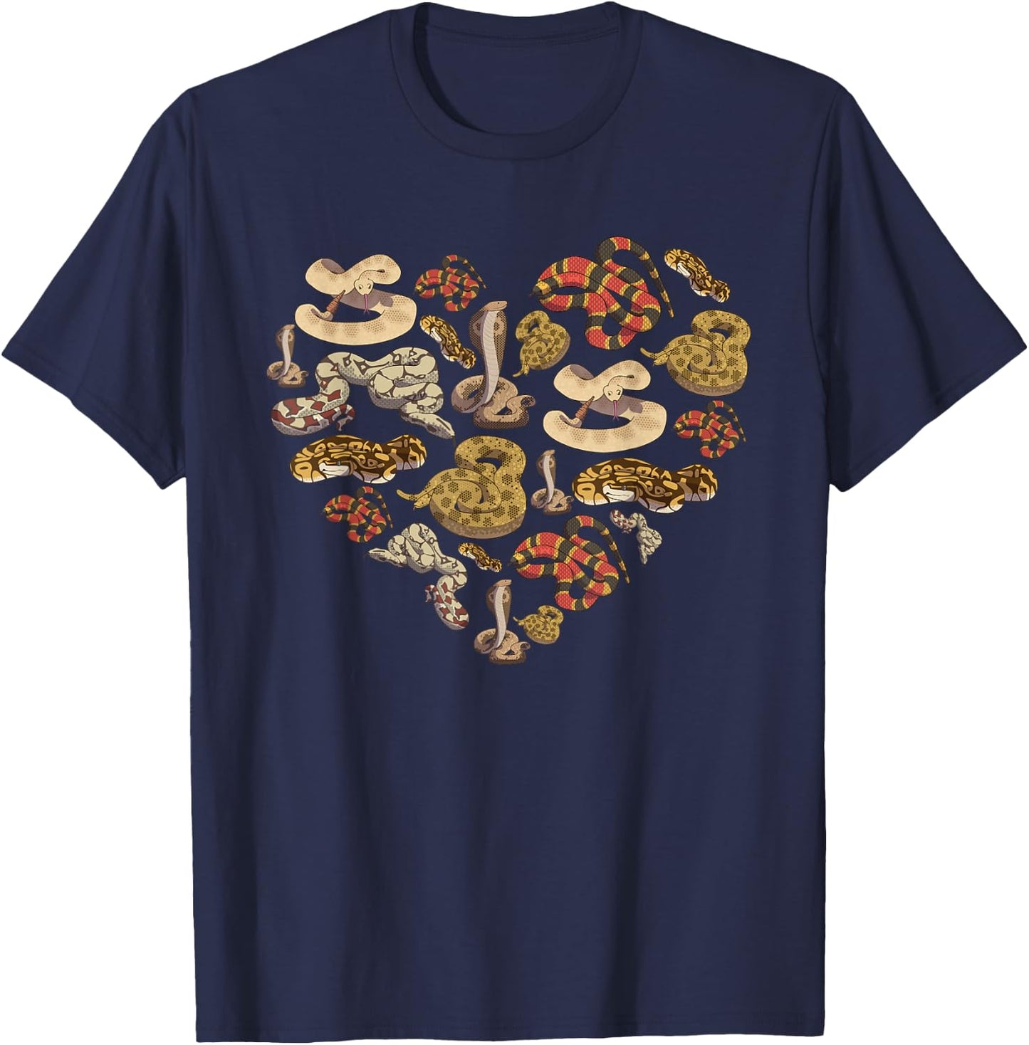 Reptile Serpent Herpetology Valentines Day Heart Snake T-Shirt - T-Shirt | Navy